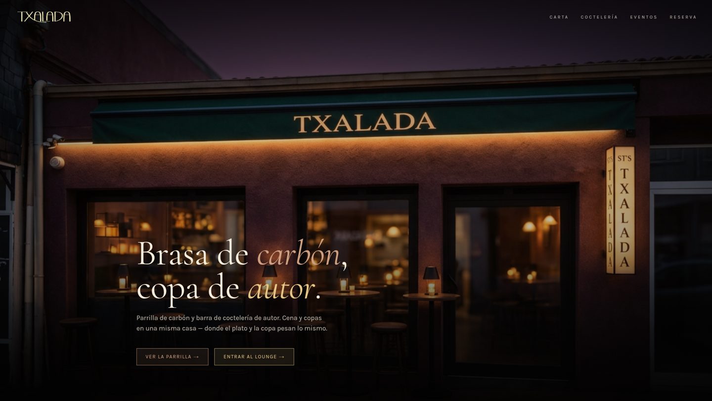 Web de Txalada Algorta — Gastrobar & Coctelería